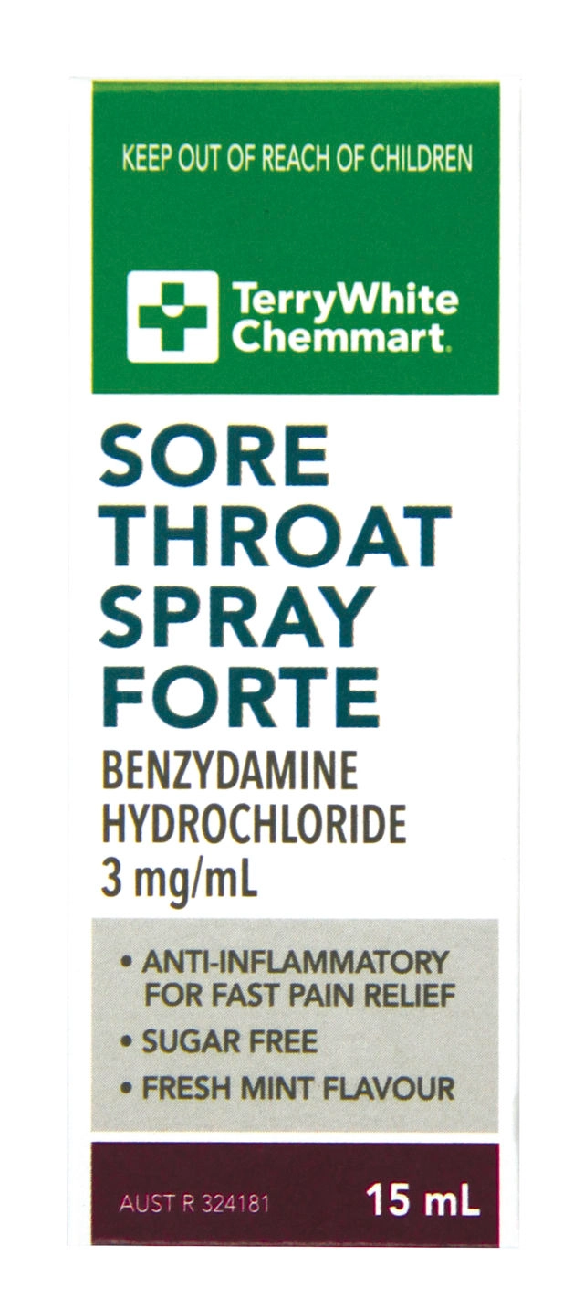 TerryWhite Chemmart Sore Throat Spray Forte 15ml