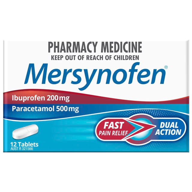 Mersynofen Paracetamol & Ibuprofen 12 Tablets