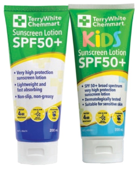 TerryWhite Chemmart Sunscreen Lotion or Kids Sunscreen Lotion SPF50+ 200ml