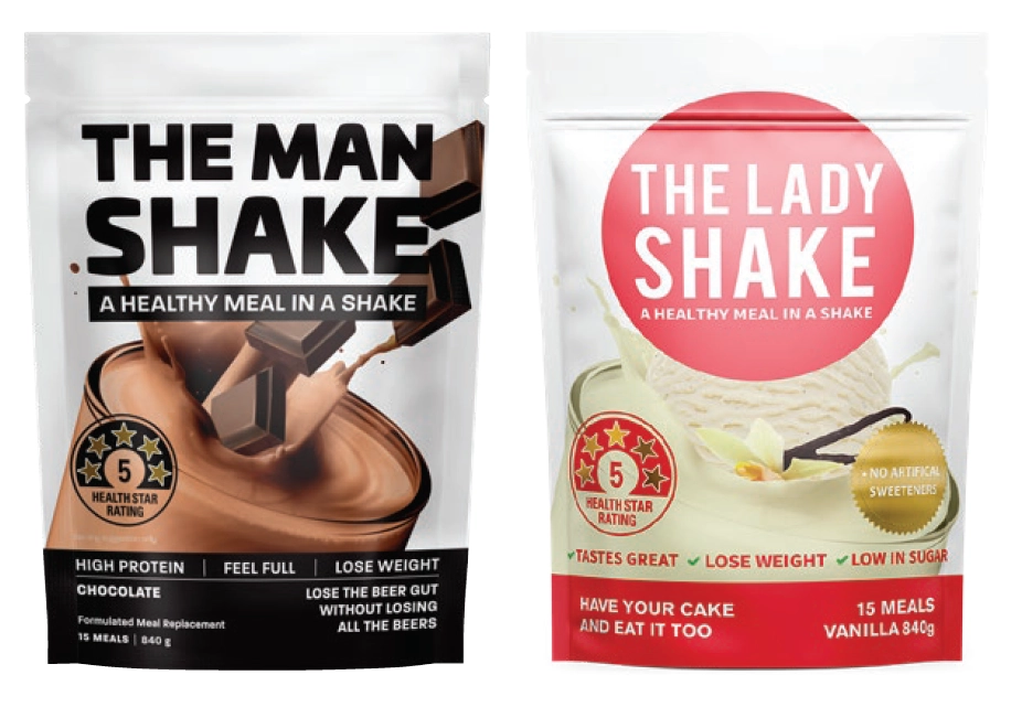 The Man Shake Meal Replacement Chocolate or The Lady Shake Meal Replacement Vanilla 840g