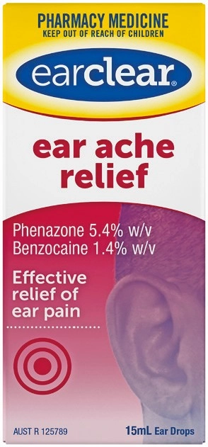 EarClear Ear Ache Relief 15mL Ear Drops