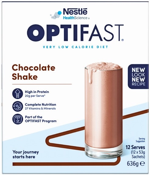 Optifast Chocolate Shake 12 x 53g Sachets