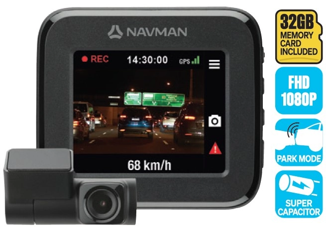 Navman 1080P Dual Dash Camera with GPS