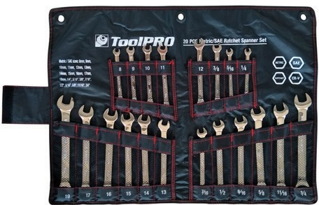 ToolPRO 20 Pce Ratchet Spanner Set