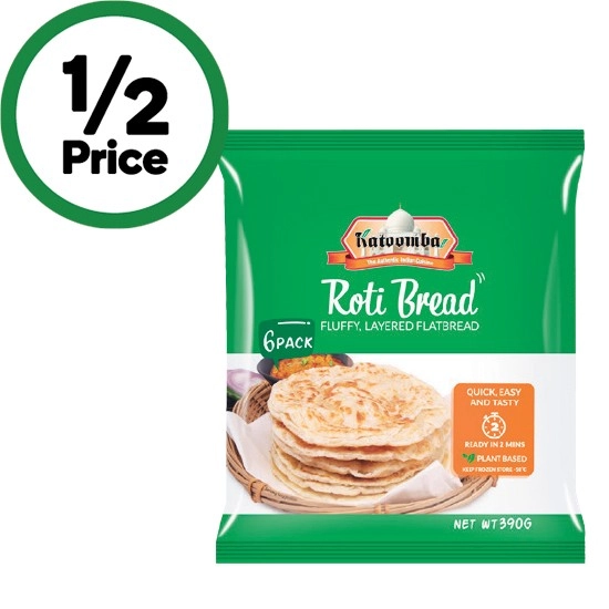 Katoomba Roti Bread 390g Pk 6 – From the Freezer