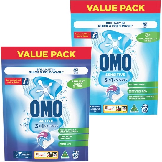 OMO Laundry Capsules Pk 50