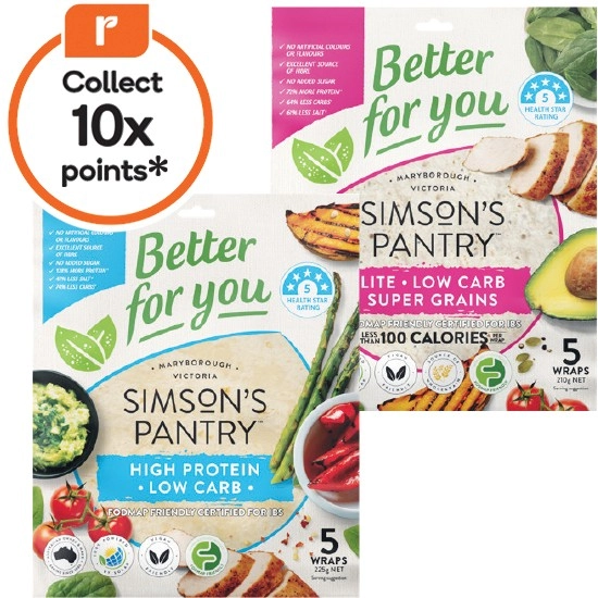 Simson’s Pantry Wraps Varieties 210-225g Pk 5