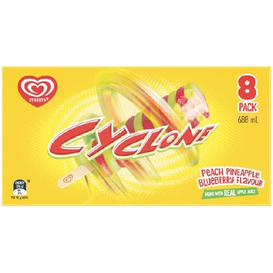 Streets Calippo 575ml Pk 10 or Cyclone 688ml Pk 8