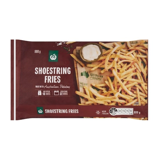 Woolworths Australian Shoestring Fries 900g – From the Freezer