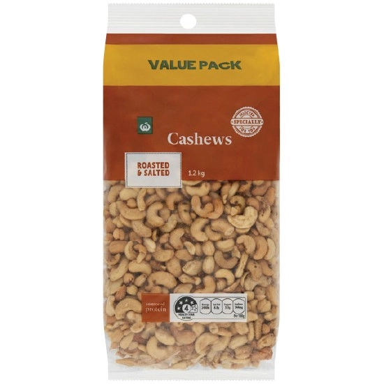 Woolworths Cashews Roasted & Salted 1.2 kg