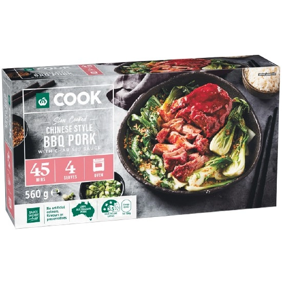 Woolworths COOK Slow Cooked Chinese Style BBQ Pork with Char Siu Sauce 560g