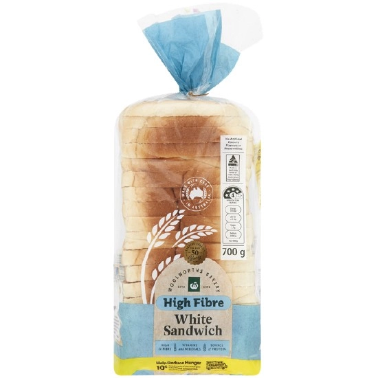 Woolworths White Sandwich Hi Fibre 700g