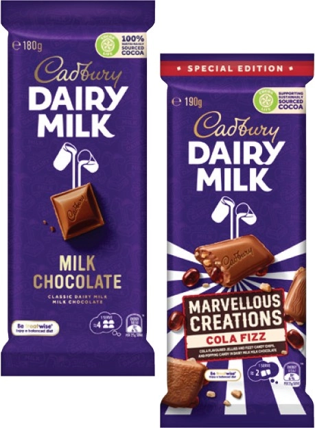 Cadbury Dairy Milk Block Chocolate 150g-190g