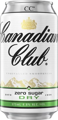 Canadian Club Zero Sugar Dry 4.8% Cans 10x375mL