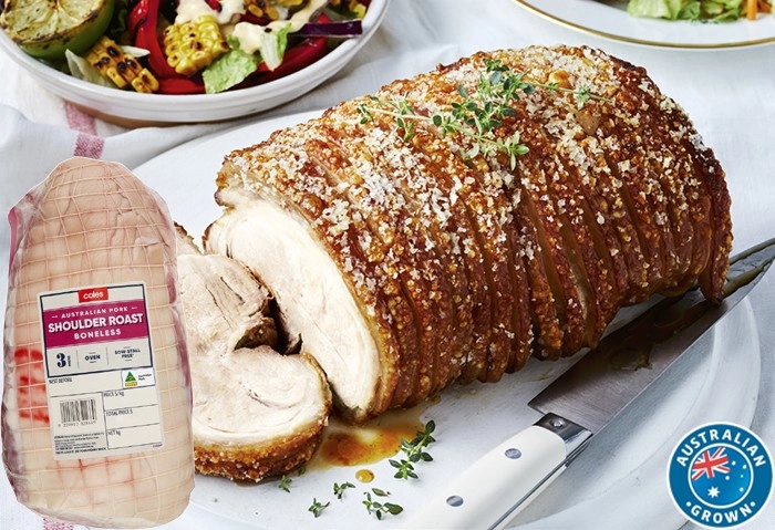 Coles Australian Pork Shoulder Roast Boneless