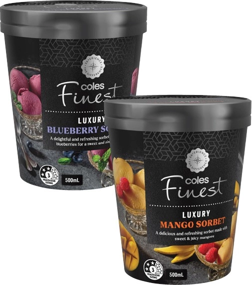 Coles Finest Luxury Sorbet Tub 500mL