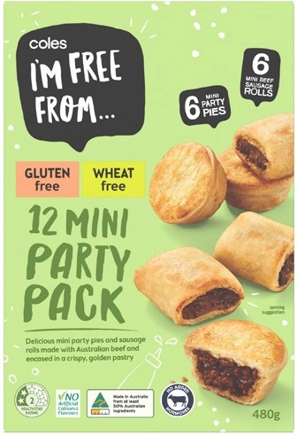 Coles I'm Free From Mini Party Pack 480g