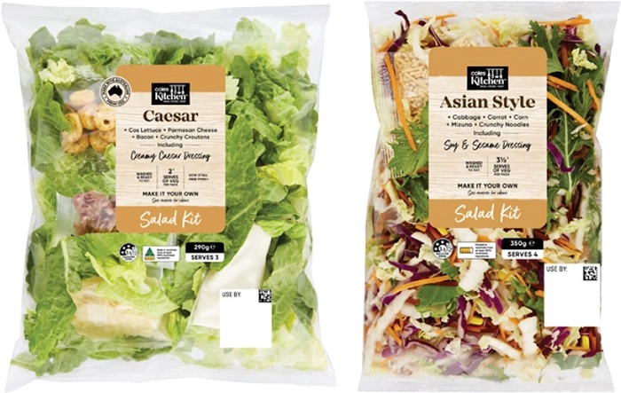 Coles Kitchen Asian Style Salad Kit 350g or Caesar Salad Kit 290g