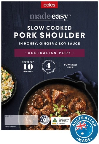 Coles Made Easy Slow Cooked Pork Shoulder in Honey, Ginger & Soy Sauce 700g