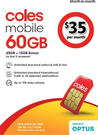 Coles Mobile $35 Month-to-Month SIM