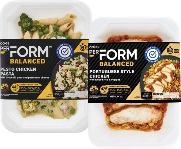 Coles Perform Frozen Meal 330g