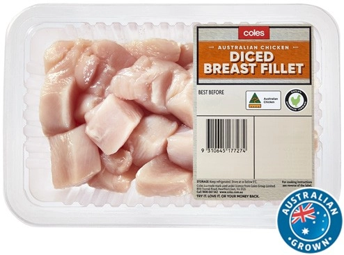 Coles RSPCA Approved Chicken Breast Diced 500g