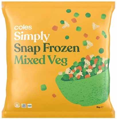 Coles Simply Frozen Mixed Vegetables 1kg