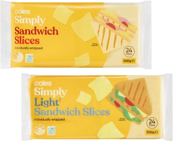 Coles Simply Sandwich Slices 500g