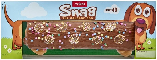 Coles Snag the Sausage Dog Cake 534g