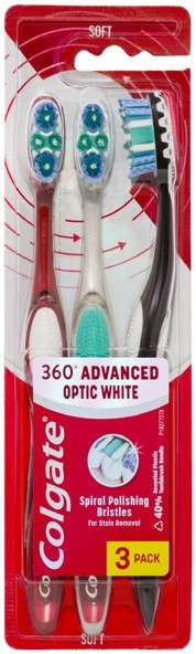 Colgate 360 Optic White Toothbrush Soft 3 Pack