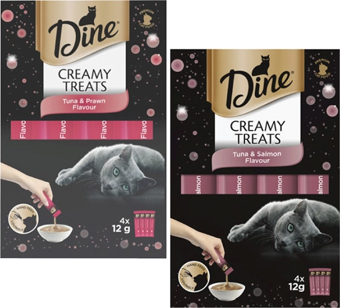 Dine Creamy Treats Cat Food 4x12g