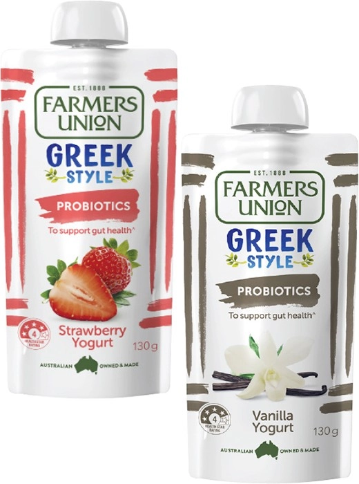 Farmers Union Greek Style Yogurt Pouch 130g