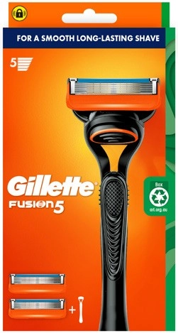 Gillette Fusion 5 Razor Kit with 2 Refill Blades 1 Pack