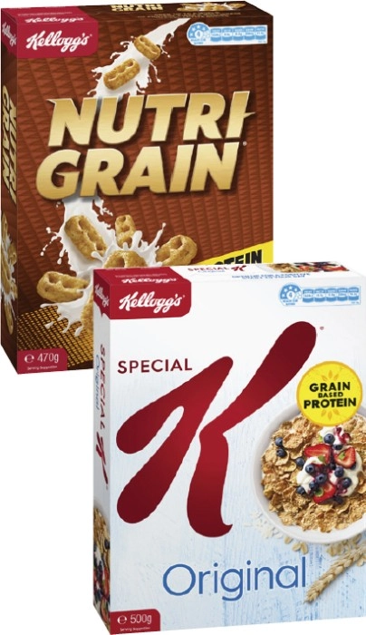 Kellogg's Nutri Grain 470g or Special K Corn Flakes 500g