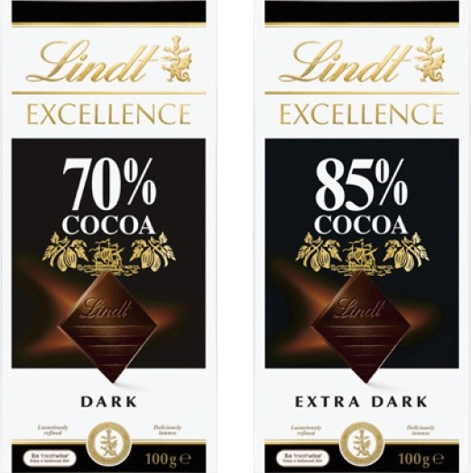 Lindt Excellence or Lindor Block Chocolate 80g-100g