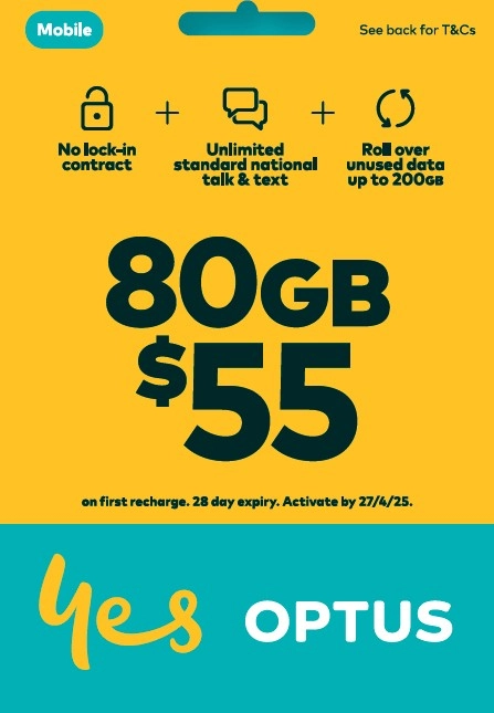 Optus $55 Prepaid SIM Starter Kit