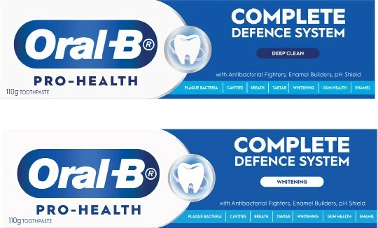 Oral B Pro Health Advanced Deep Clean or Whitening Toothpaste 110g