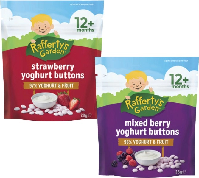 Rafferty's Garden Strawberry or Mixed Berry Yoghurt Buttons 28g