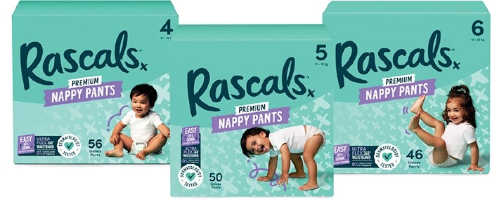 Rascals Premium Jumbo Nappy Pants 42 Pack-56 Pack