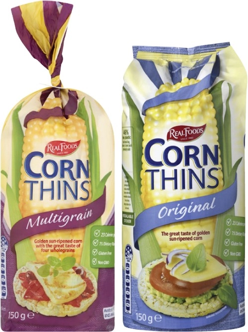 Real Food Corn Thins 125g-150g