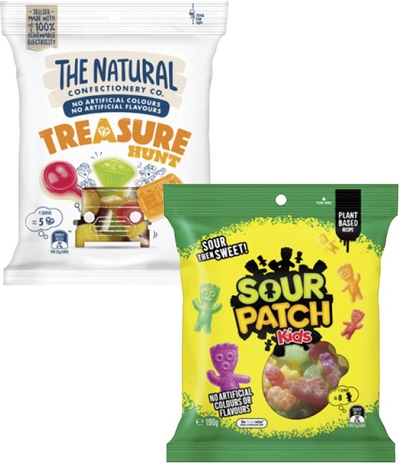 The Natural Confectionery Co. 130g-230g or Sour Patch 190g