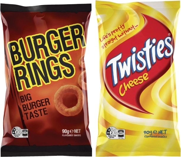 Twisties, Burger Rings or Cheetos 80g-90g