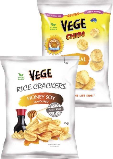 Vege Chips 100g or Rice Crackers 75g