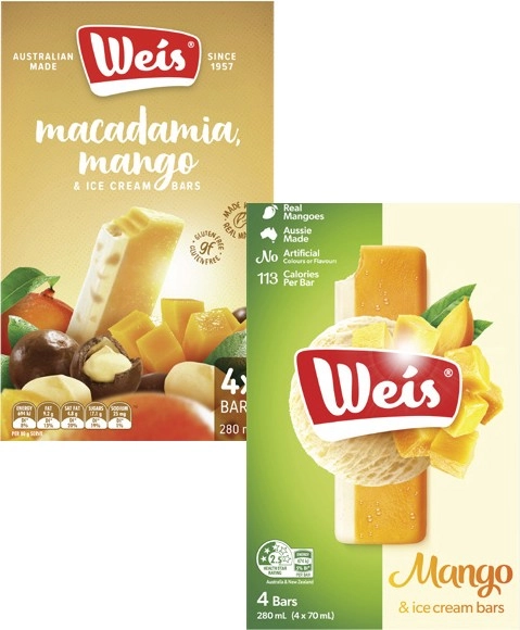 Weis Ice Cream Bars 4 Pack-6 Pack 264mL-280mL