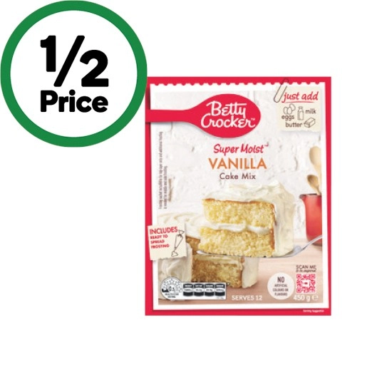 Betty Crocker Cake or Cupcakes Baking Mixes 370-450g – Excludes Gluten Free