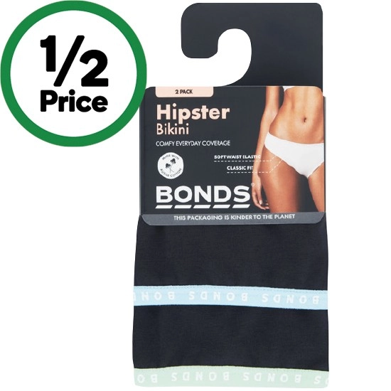 Bonds Ladies’ Hipster Bikini Assorted Pk 2