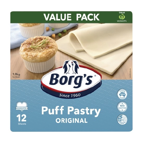 Borg’s Traditional Puff Pastry 1.9 kg – From the Freezer