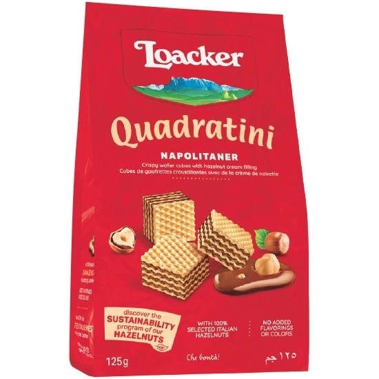 Loacker the Original Quadratini Wafers Napolitaner 125g