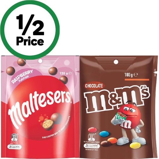 Mars Maltesers, M&Ms or Pods 120-180g