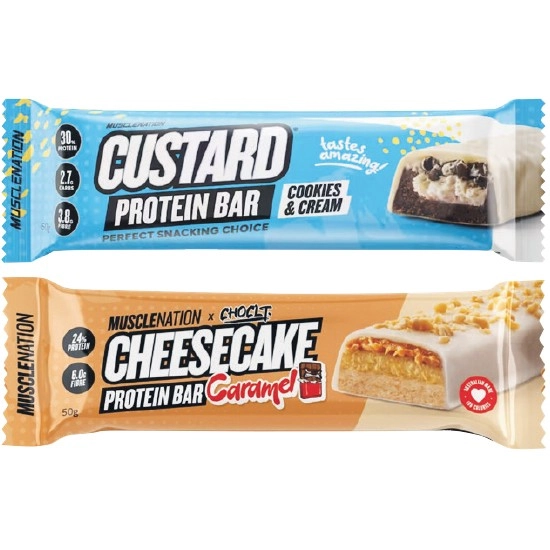 Muscle Nation Protein Cheesecake or Custard Bars 50-60g^